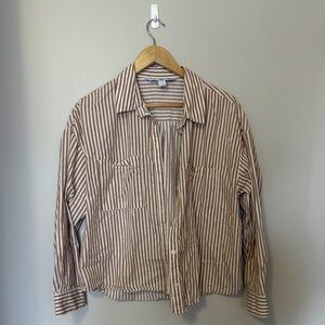 Old Navy Button Up Shirt Brown and White